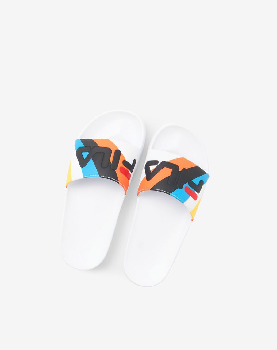 Fila Drifter Archive Klapki Sandals Białe Czarne | IJVKW-8062