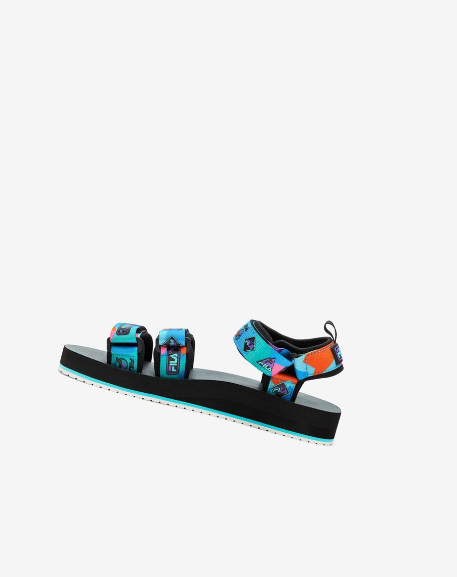 Fila Drifter Dns '90s Klapki Sandals Czarne Fioletowe Czerwone Pomarańczowe | ONRPK-0632