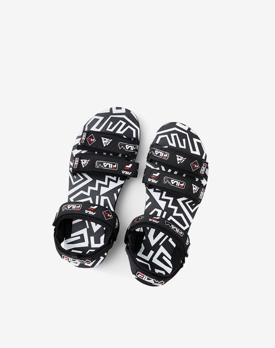 Fila Drifter Dns '90s Klapki Sandals Czarne Białe Czerwone | WLYQD-9538