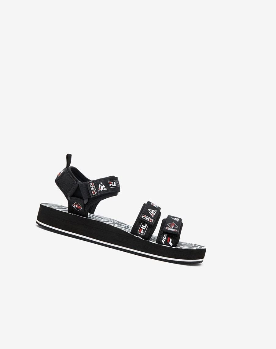 Fila Drifter Dns '90s Klapki Sandals Czarne Białe Czerwone | WYIVP-7238