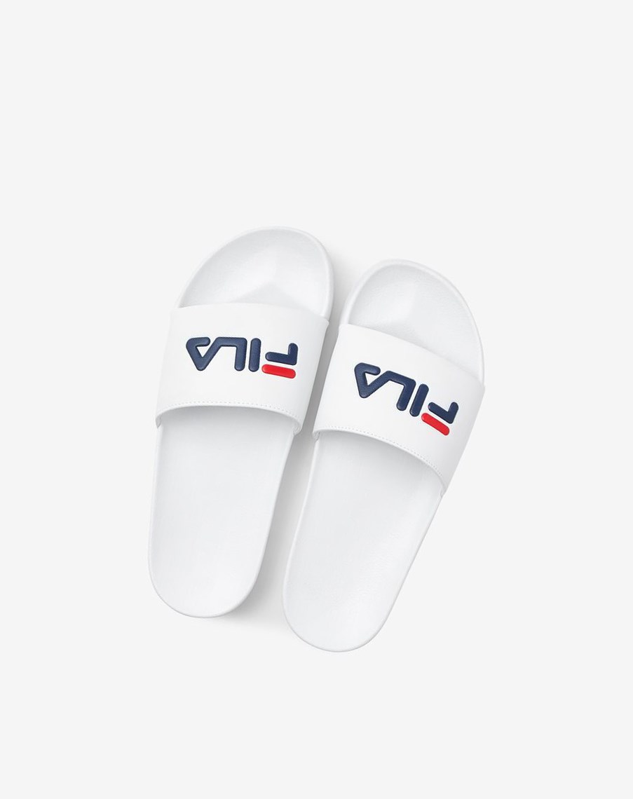 Fila Drifter Klapki Sandals Białe Granatowe Czerwone | ALJUK-1923