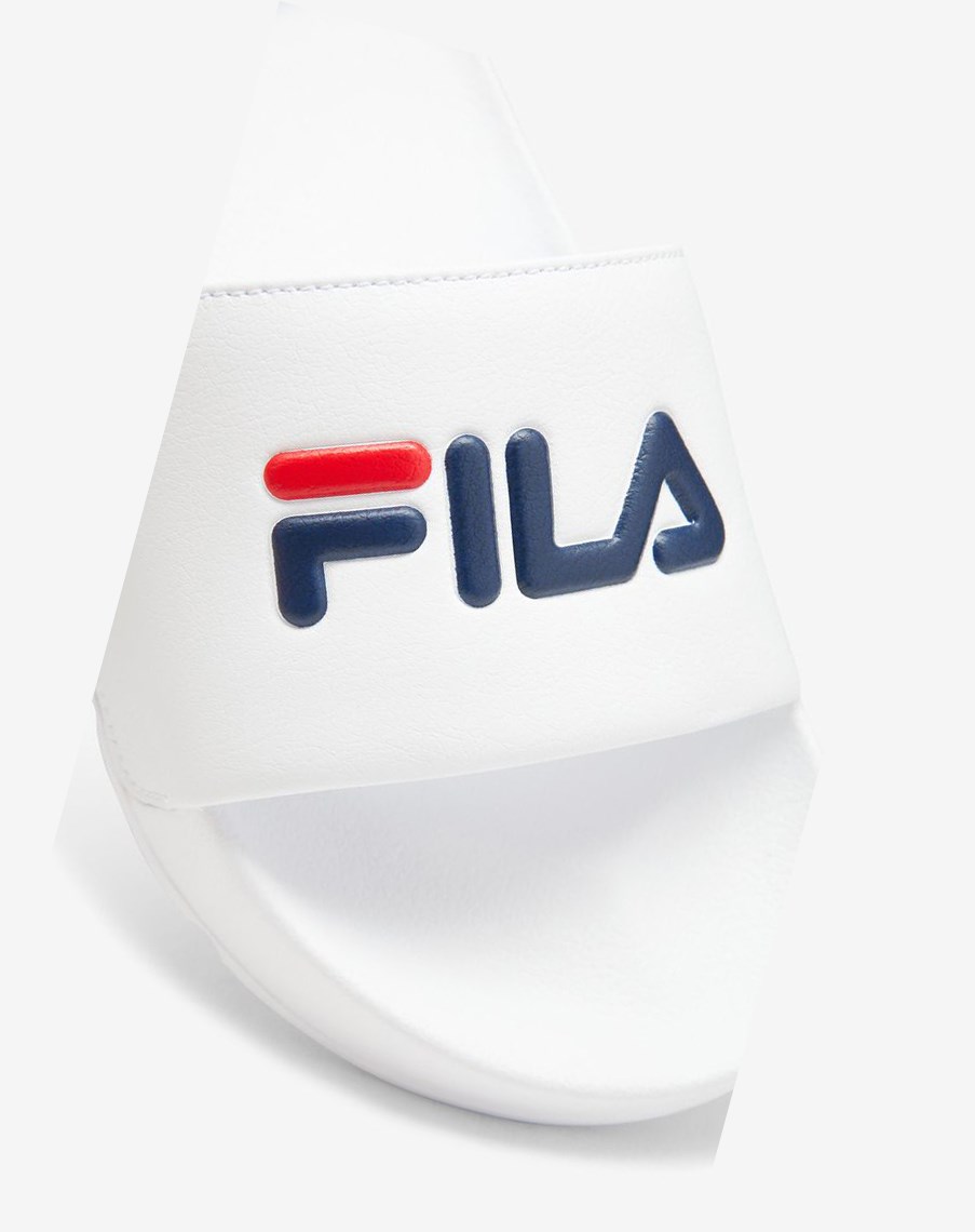 Fila Drifter Klapki Sandals Białe Granatowe Czerwone | ALJUK-1923