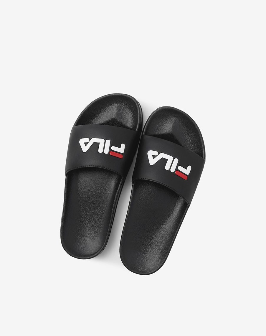 Fila Drifter Klapki Sandals Czarne Czerwone Białe | ACDIX-0978