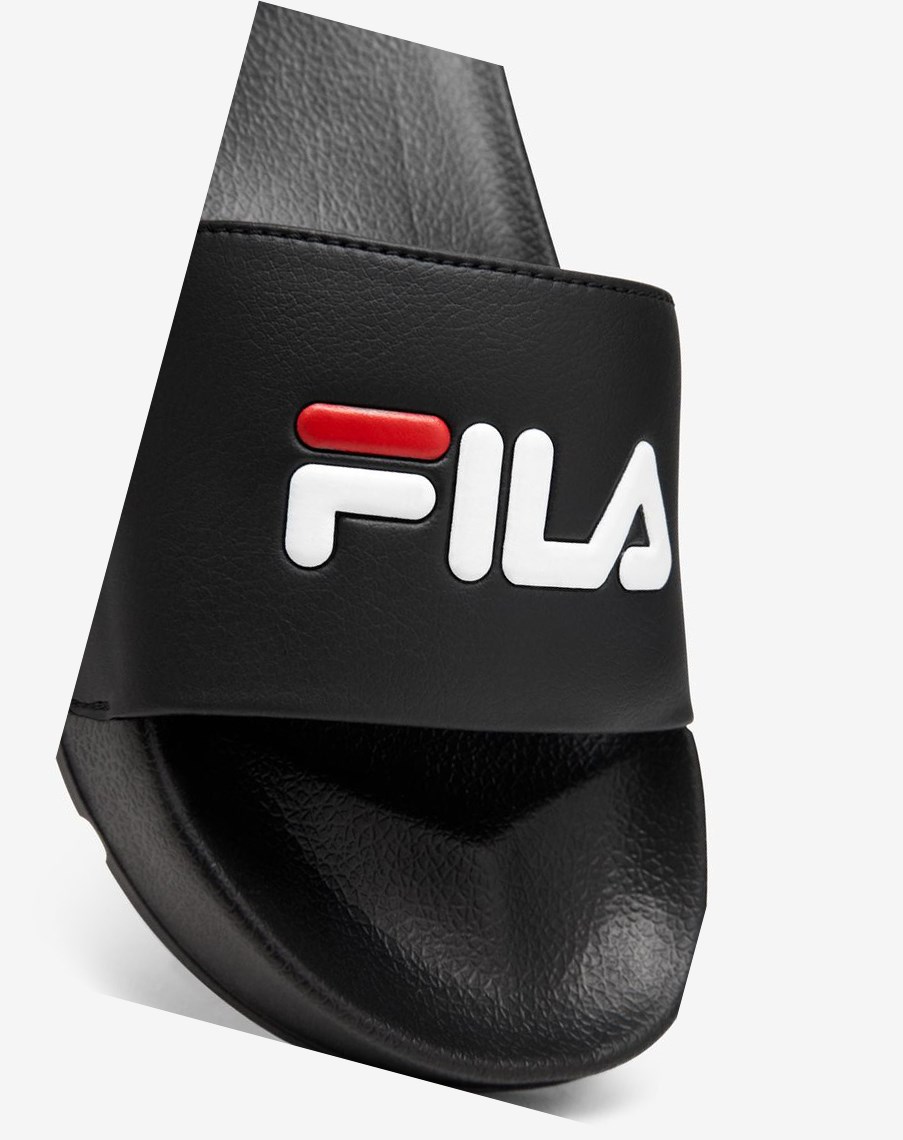 Fila Drifter Klapki Sandals Czarne Czerwone Białe | OMGXT-9352