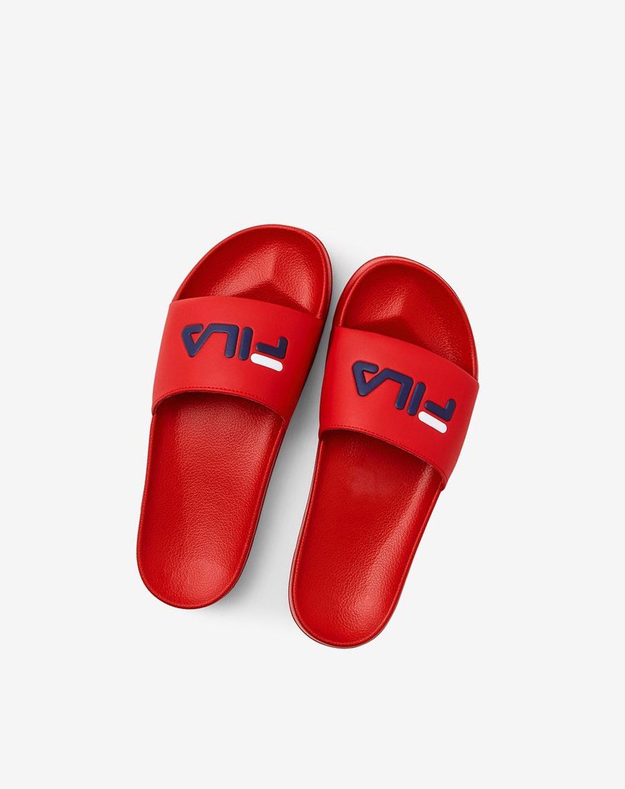 Fila Drifter Klapki Sandals Czerwone Granatowe Białe | ILSBC-3657