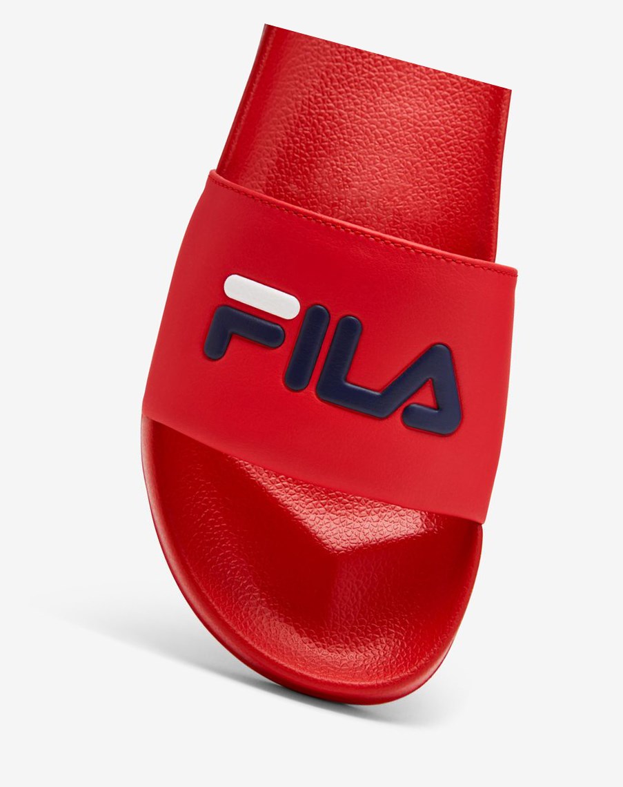 Fila Drifter Klapki Sandals Czerwone Granatowe Białe | ILSBC-3657