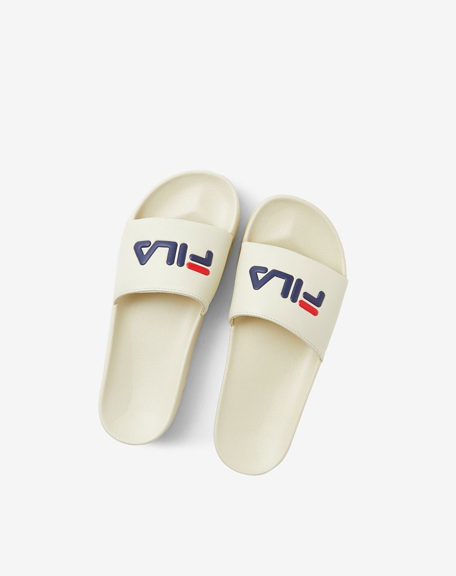 Fila Drifter Klapki Sandals Kremowe Granatowe Czerwone | HBNPY-4160