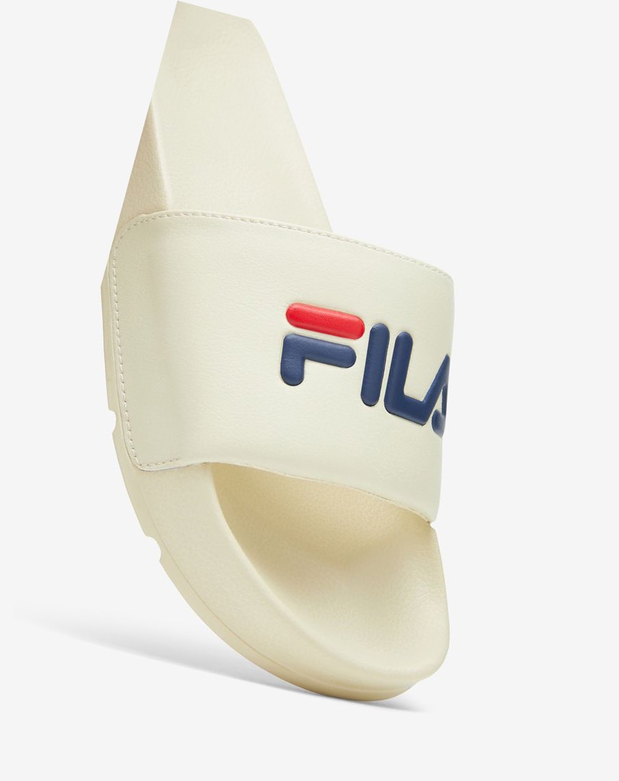 Fila Drifter Klapki Sandals Kremowe Granatowe Czerwone | HBNPY-4160