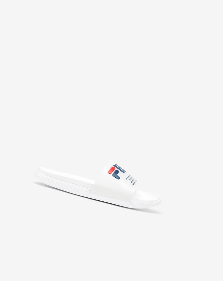 Fila Drifter Luxe Clear Klapki Sandals Białe Granatowe Czerwone | KSWOP-2974