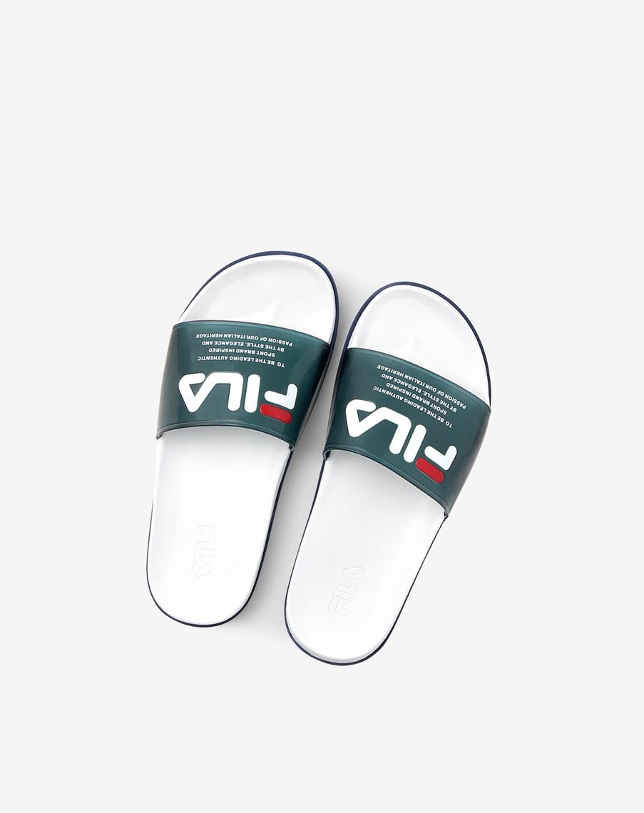 Fila Drifter Luxe Clear Klapki Sandals Granatowe Białe Granatowe | YOMQB-4069