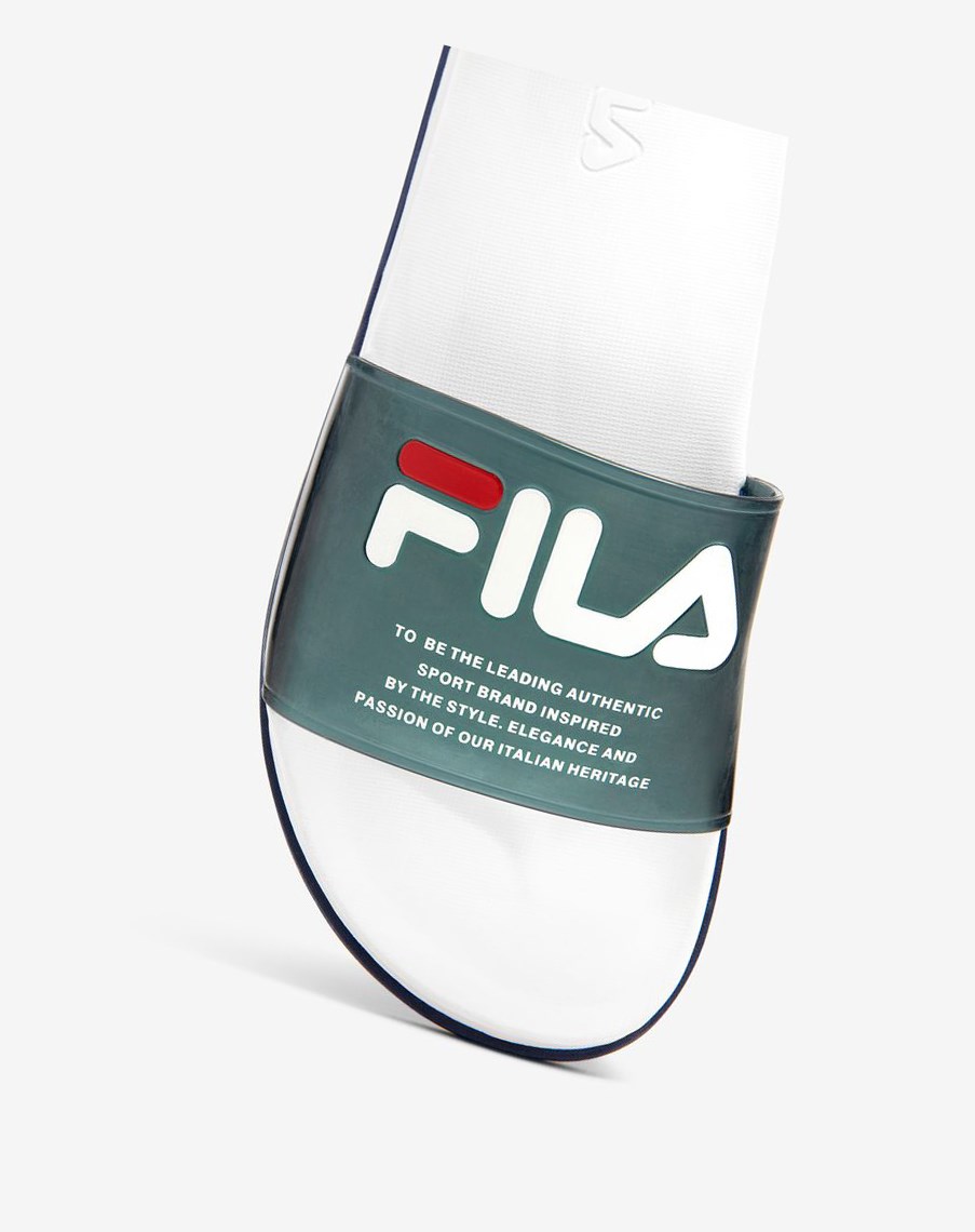 Fila Drifter Luxe Clear Klapki Sandals Granatowe Białe Granatowe | YOMQB-4069