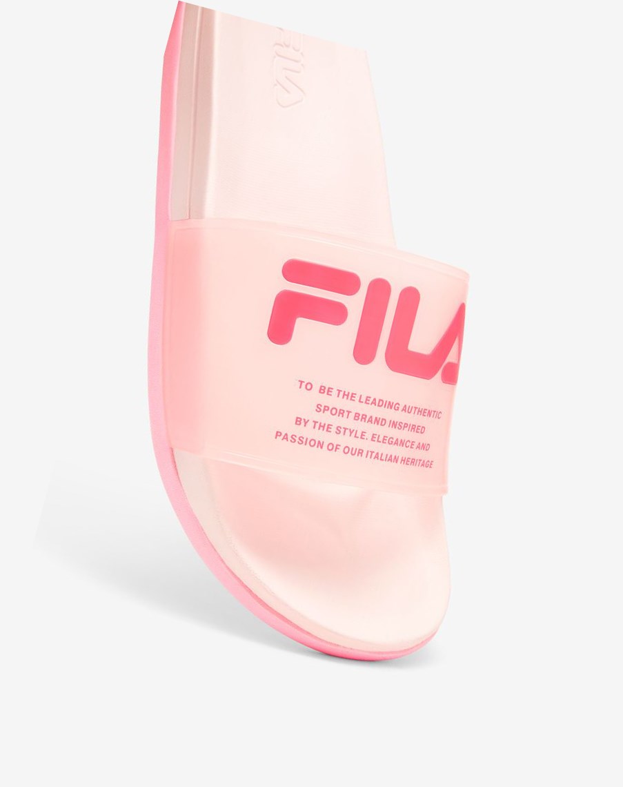 Fila Drifter Luxe Clear Klapki Sandals Różowe | JBGQD-9736