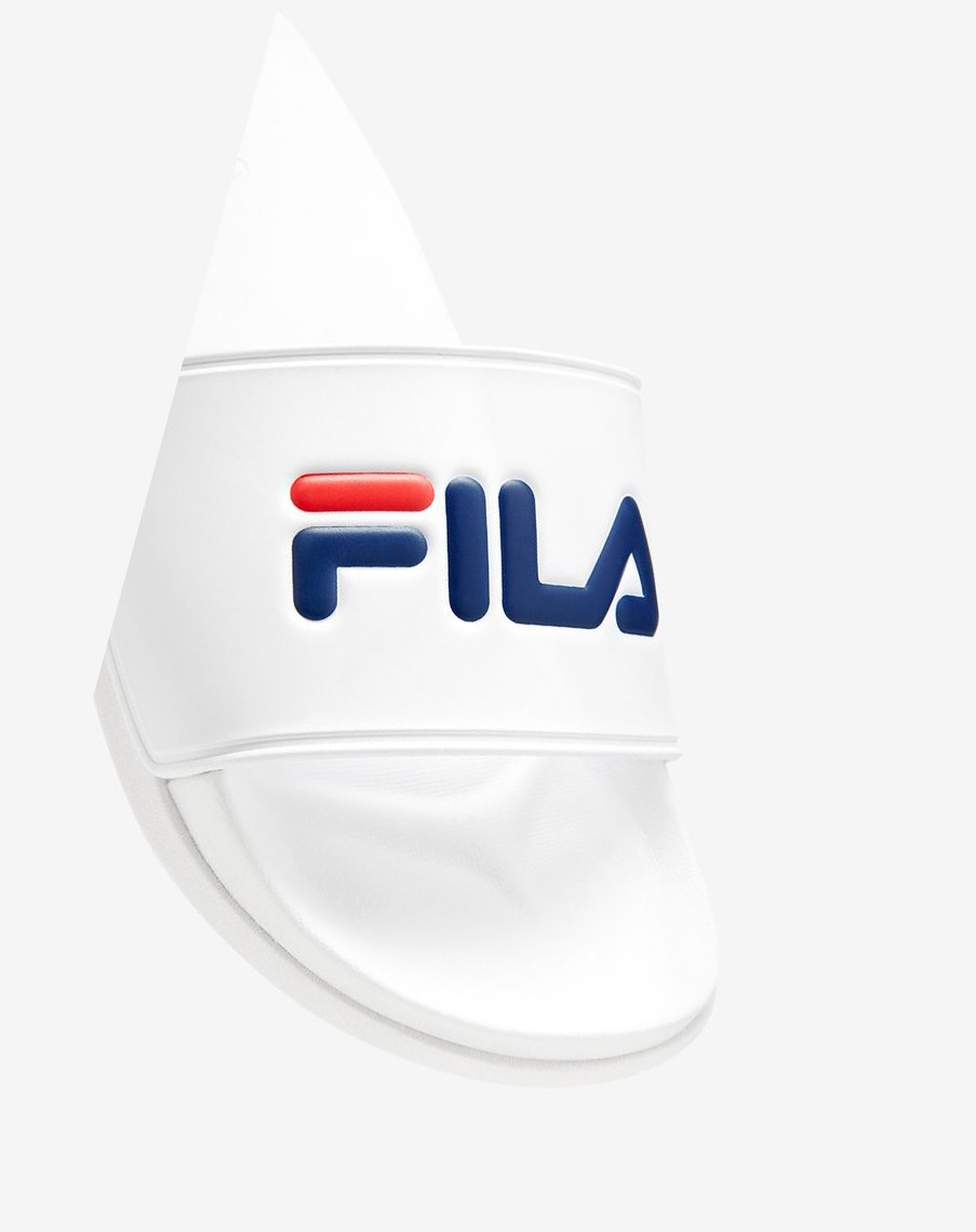 Fila Drifter Luxe Klapki Sandals Białe Granatowe Czerwone | CZTVS-8740