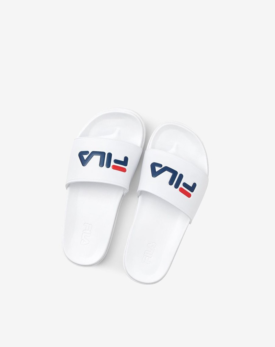 Fila Drifter Luxe Klapki Sandals Białe Granatowe Czerwone | CZTVS-8740