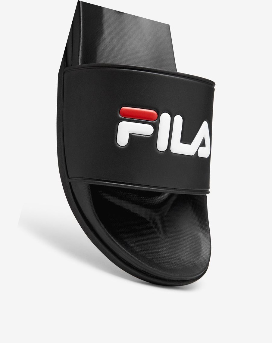 Fila Drifter Luxe Klapki Sandals Czarne Czerwone Białe | PNXTY-3681