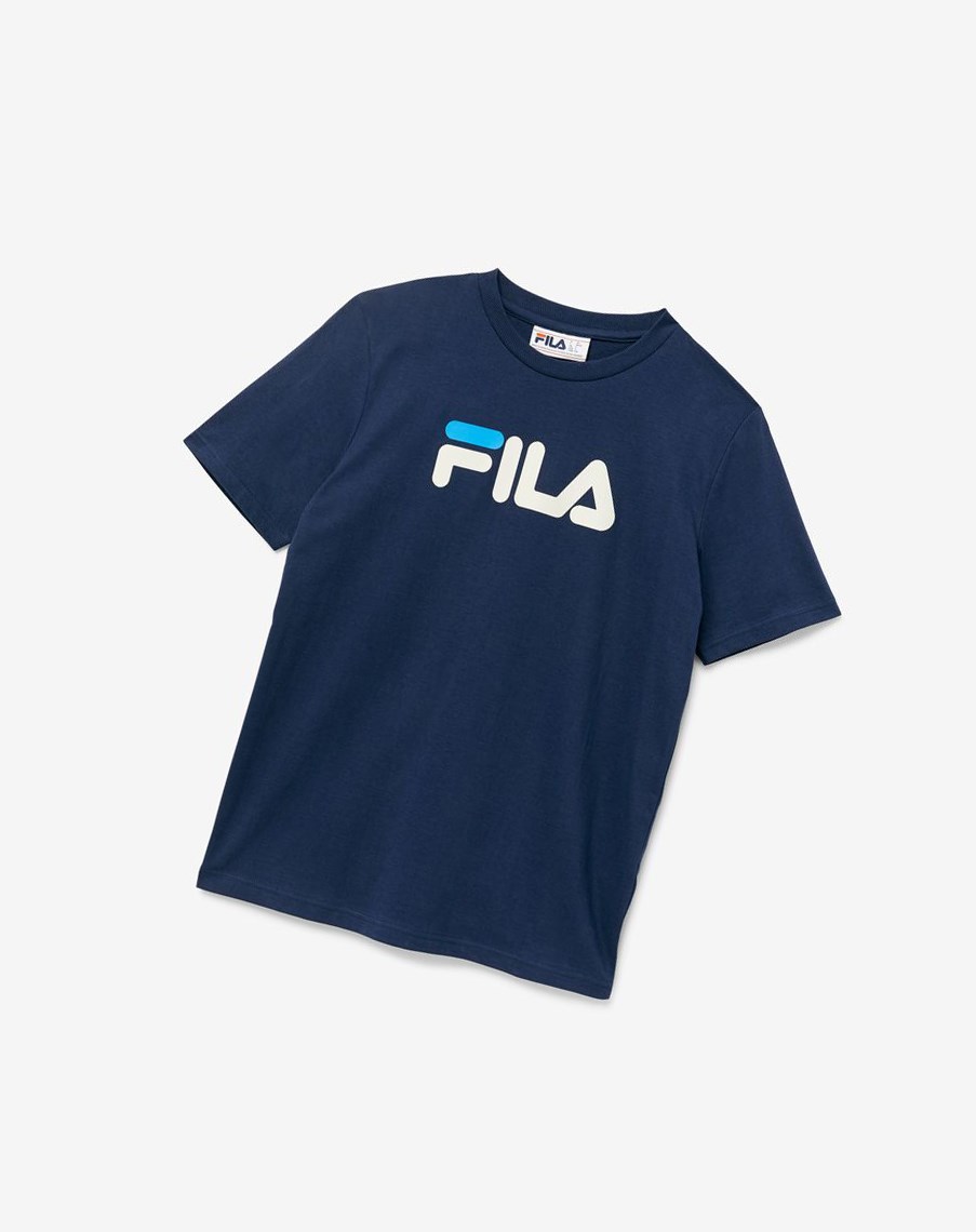 Fila Eagle Tee Niebieskie | GKPFR-2916