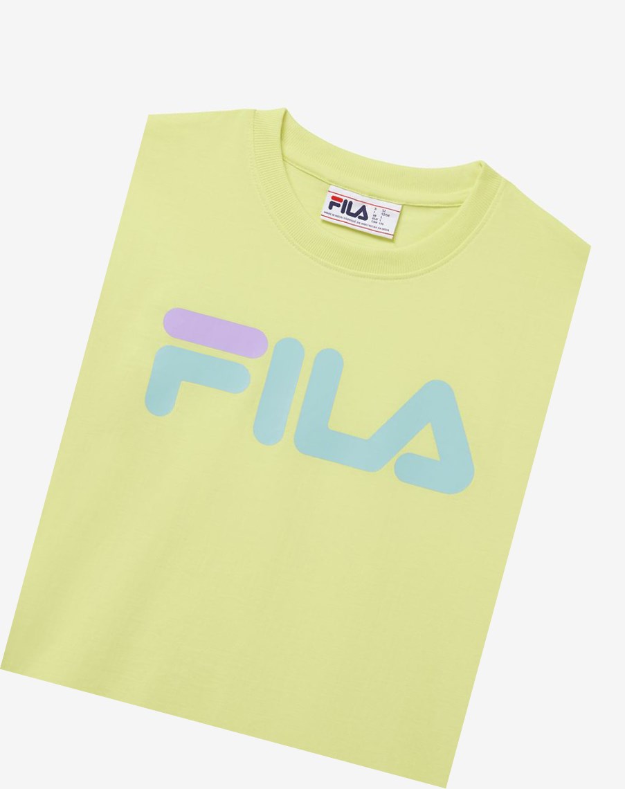 Fila Eagle Tee Żółte | LUIPH-9273