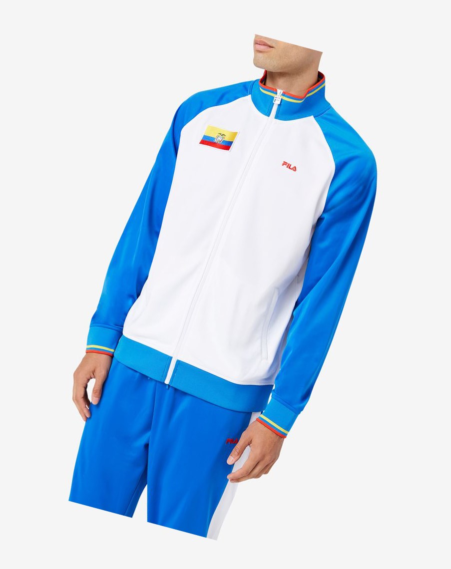 Fila Ecuador Track Jacket Białe Niebieskie Czerwone Żółte | BZNUA-3564