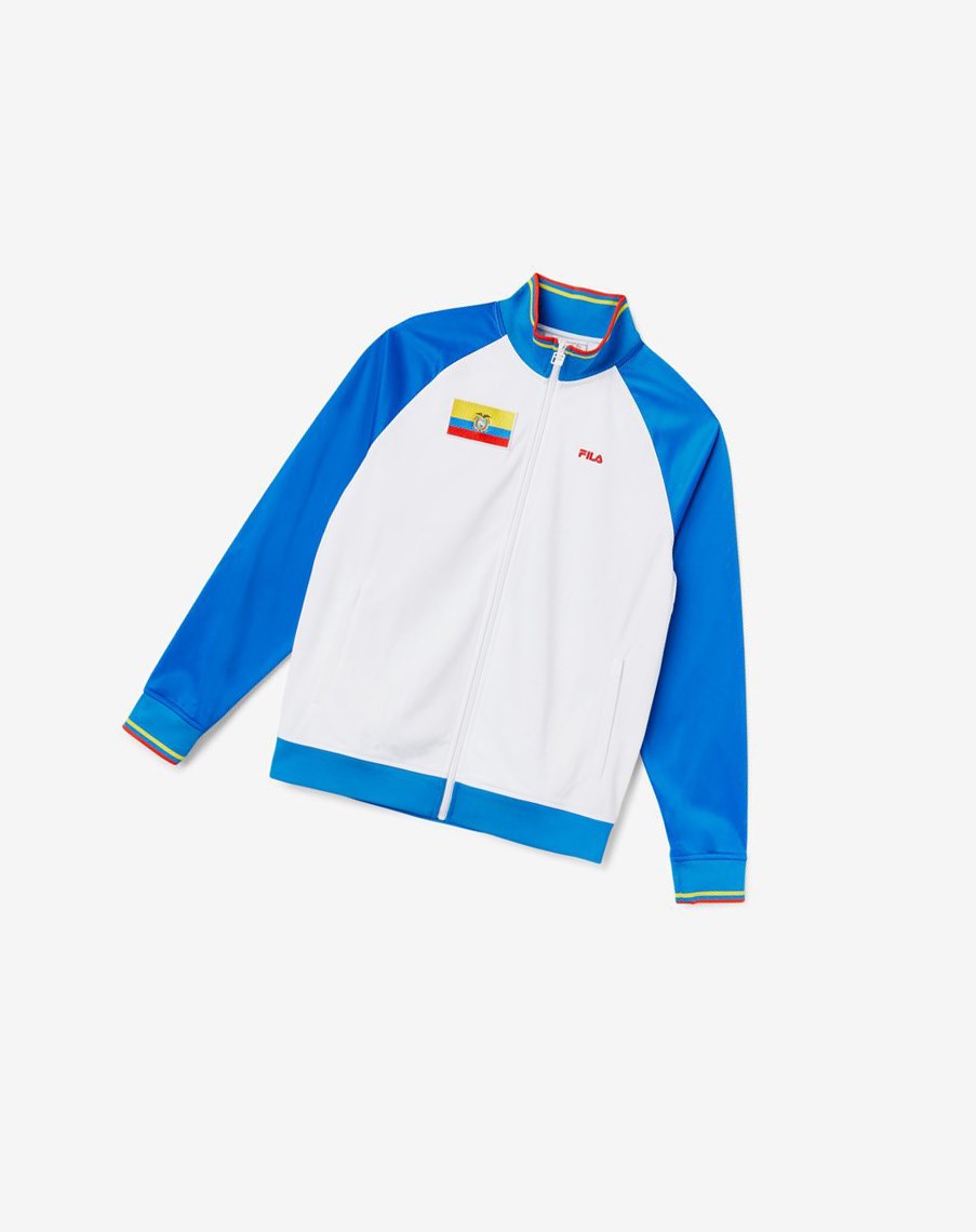 Fila Ecuador Track Jacket Białe Niebieskie Czerwone Żółte | BZNUA-3564