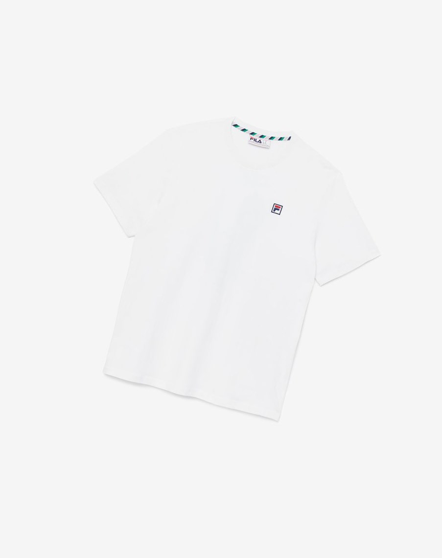 Fila Edgecumbe Krótkie Sleeve Tee Białe Zielone | MHAIX-6437