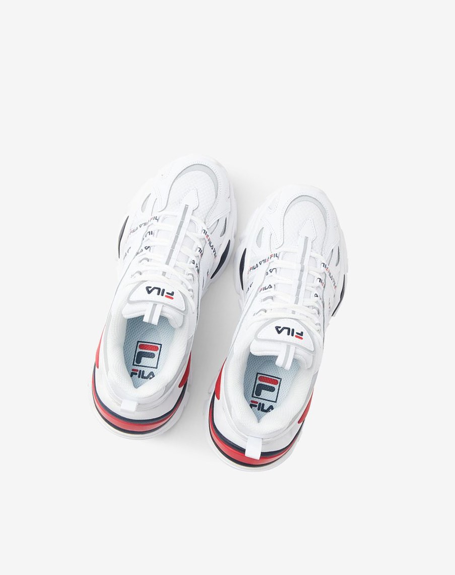 Fila Electrove Sneakers Białe Granatowe Czerwone | SGHVP-7859