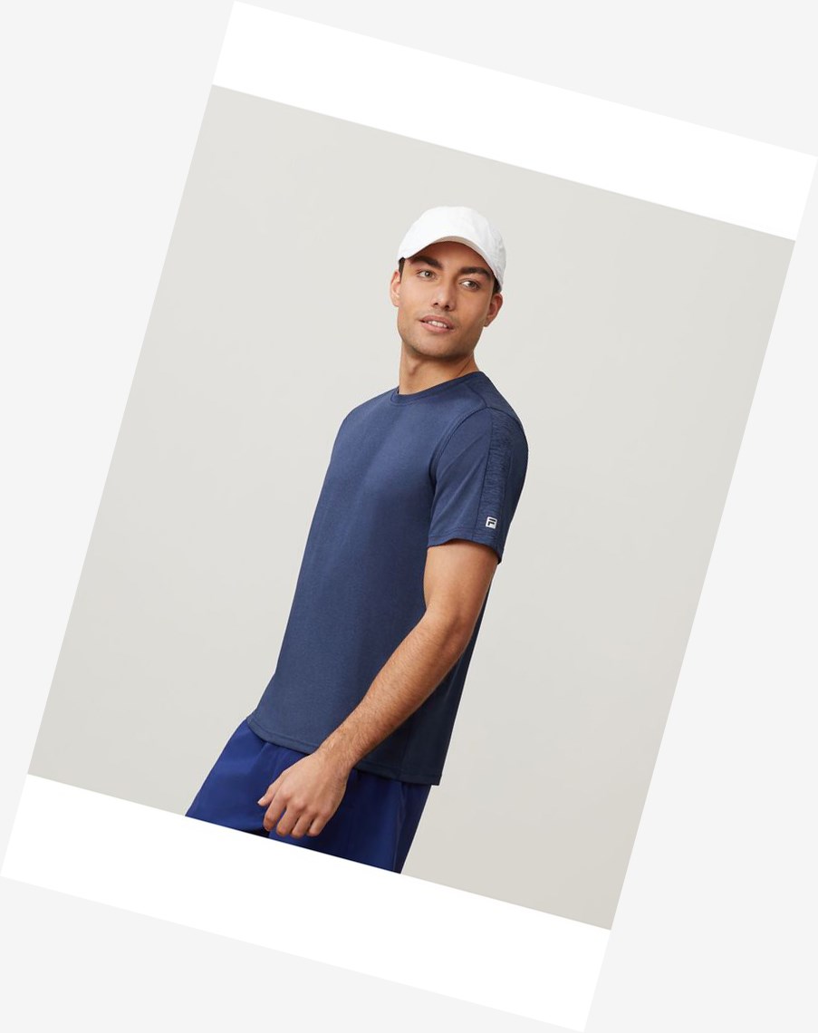 Fila Essentials Heather Mesh Crew Navyhth | SVUXC-7136