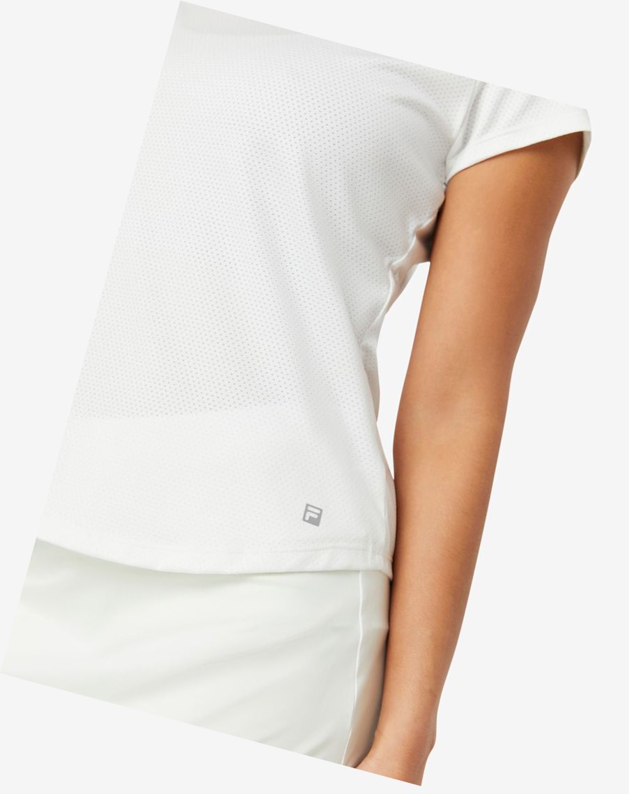 Fila Essentials Krótkie Sleeve Top Białe | VQXKP-3106