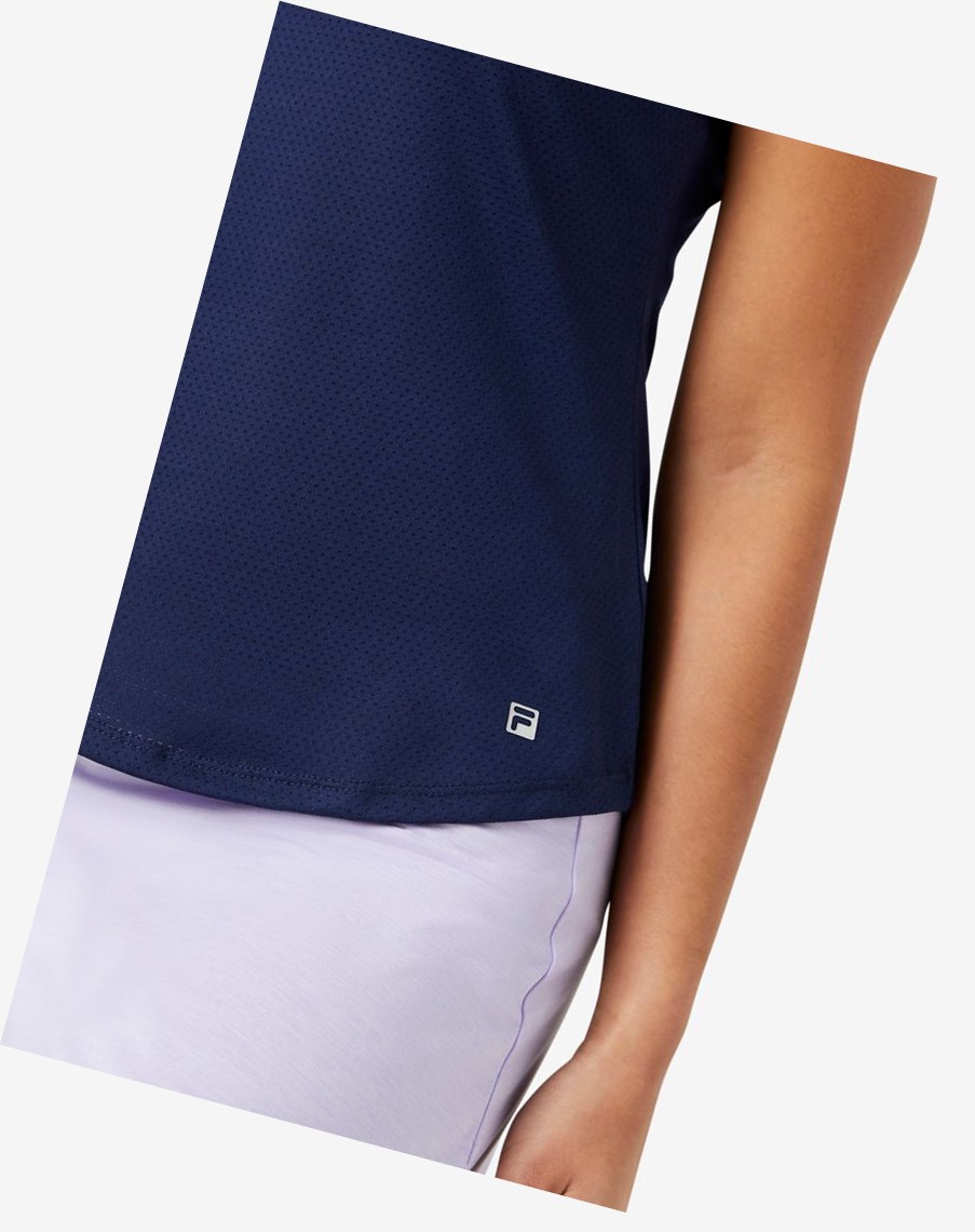 Fila Essentials Krótkie Sleeve Top Granatowe | BXWCO-8265