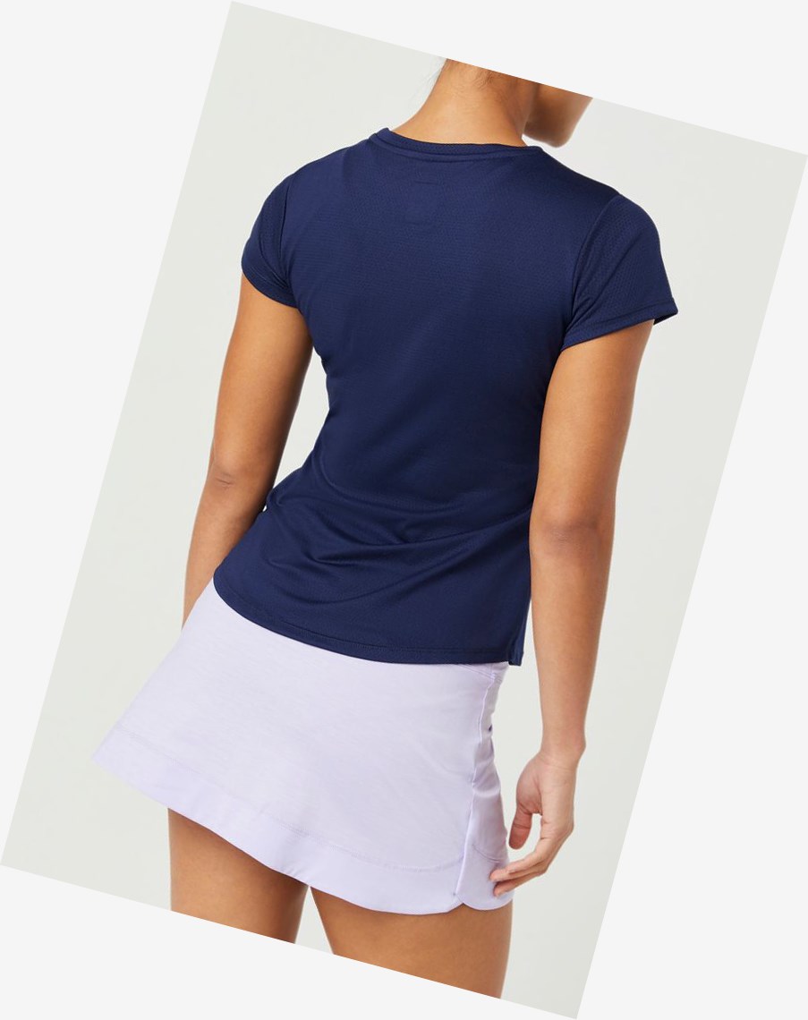 Fila Essentials Krótkie Sleeve Top Granatowe | MEHIX-2798