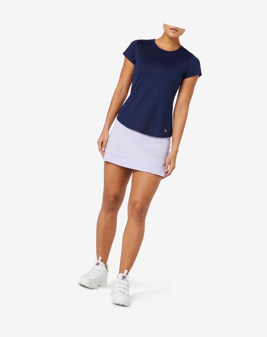 Fila Essentials Krótkie Sleeve Top Granatowe | MEHIX-2798