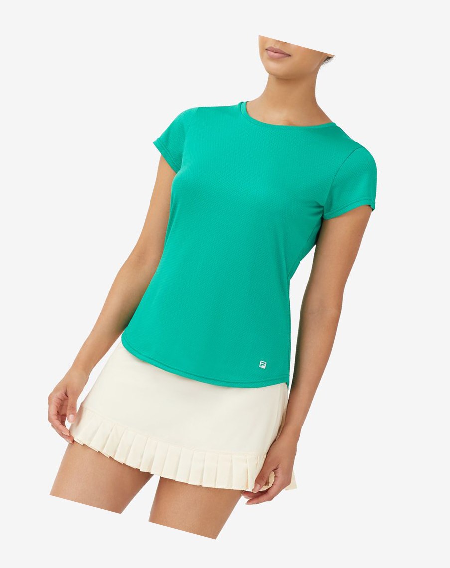 Fila Essentials Krótkie Sleeve Top Zielone | OKBEX-3867