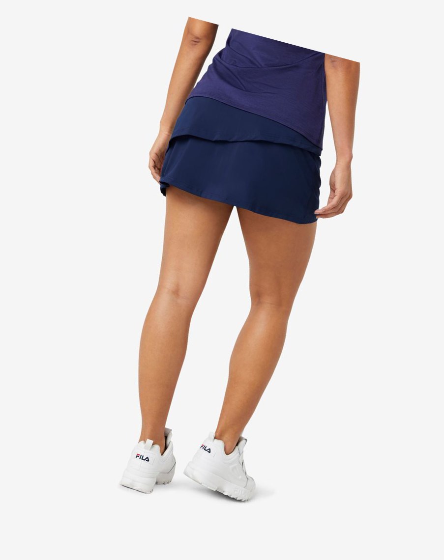 Fila Essentials Tiered Skort Granatowe | LOFBY-9561