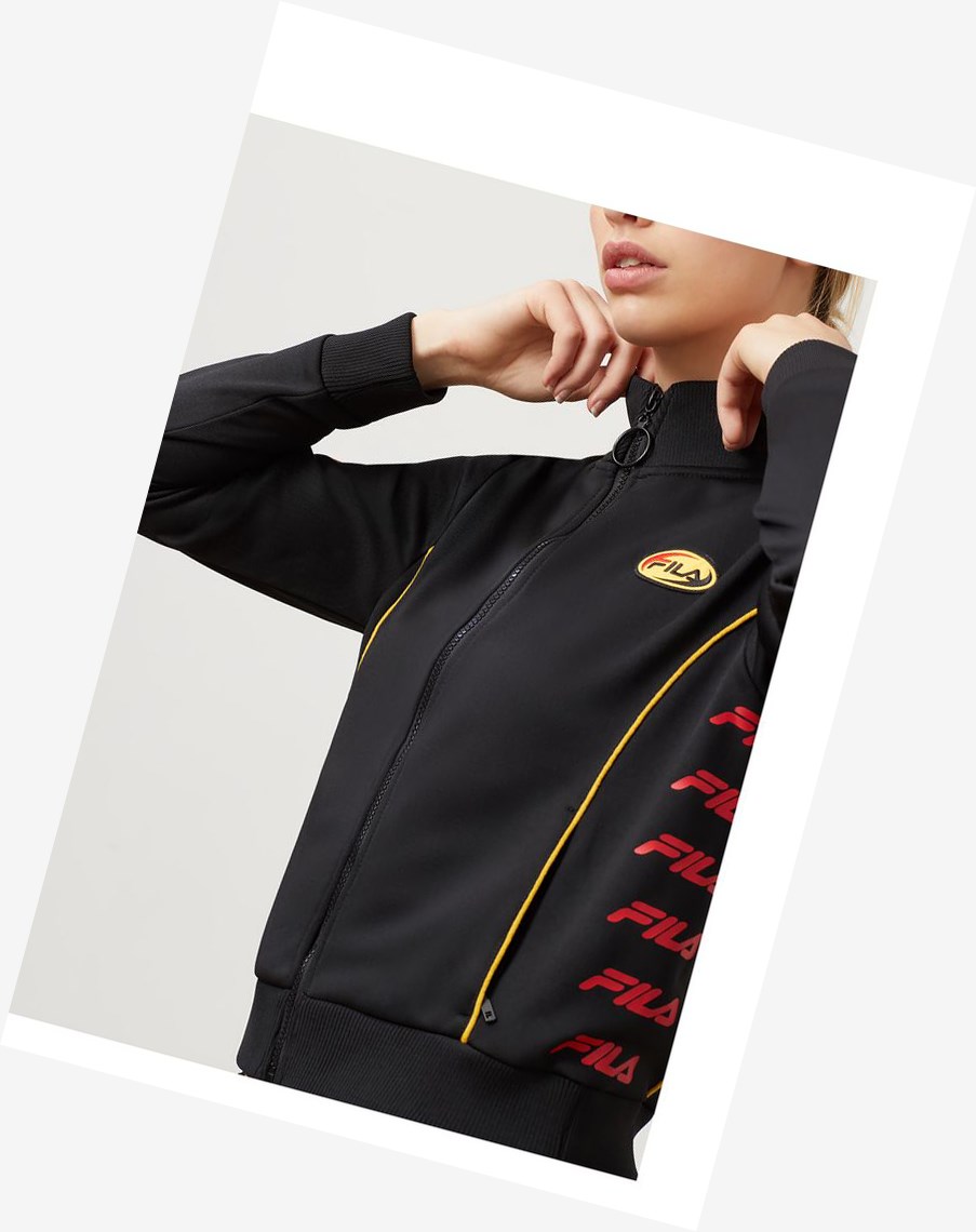 Fila Fernanda Track Jacket Blk/Cred/Gfus | PWIRZ-6298