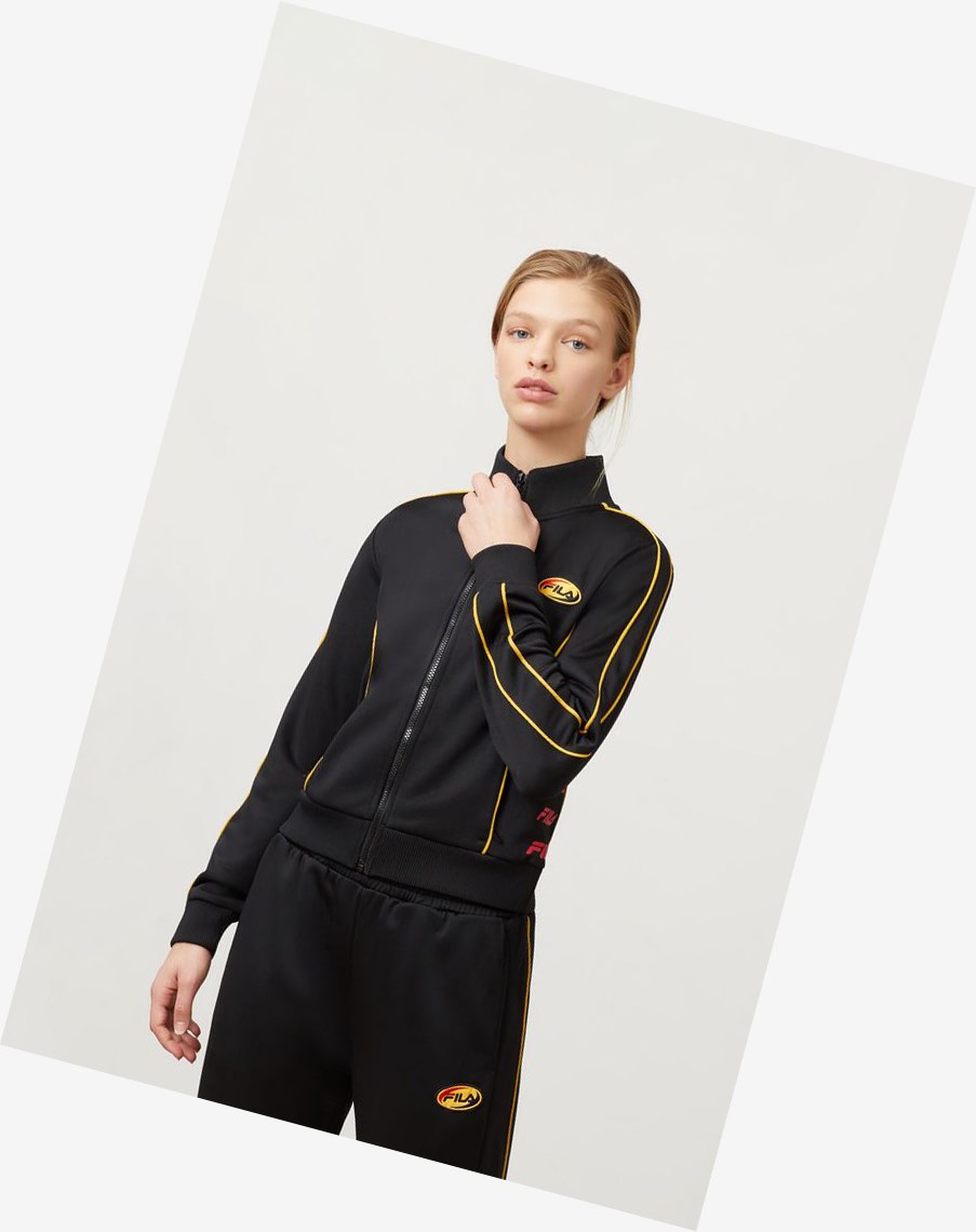 Fila Fernanda Track Jacket Blk/Cred/Gfus | PWIRZ-6298