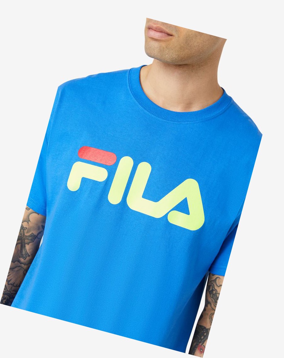 Fila Fila Logo Tee Niebieskie Żółte Czerwone | ENOSI-9753