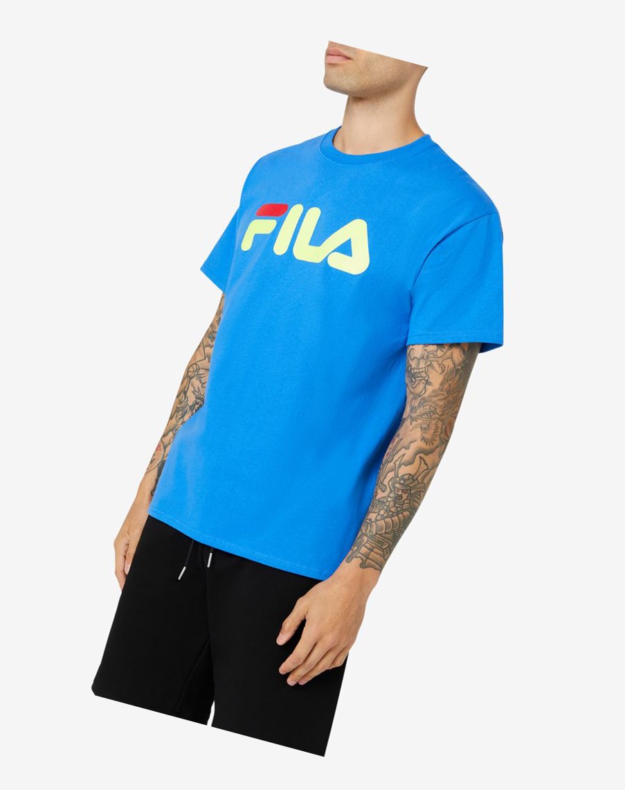 Fila Fila Logo Tee Niebieskie Żółte Czerwone | LVCSH-8769