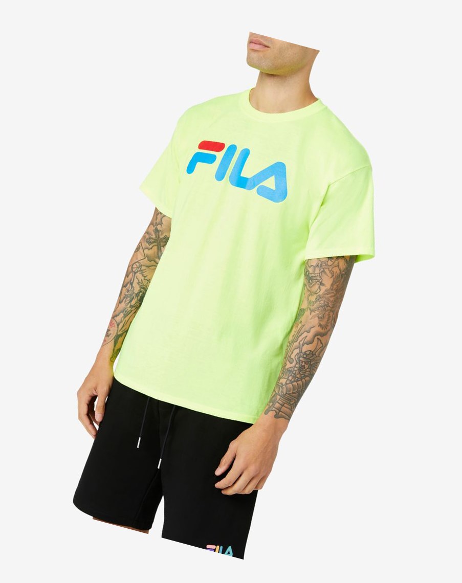 Fila Fila Logo Tee Żółte Niebieskie Czerwone | DVAMP-9046