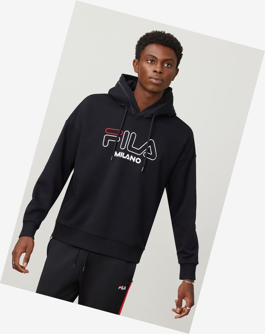 Fila Fila Milano French Terry Hoodie Czarne | YLGUA-0894