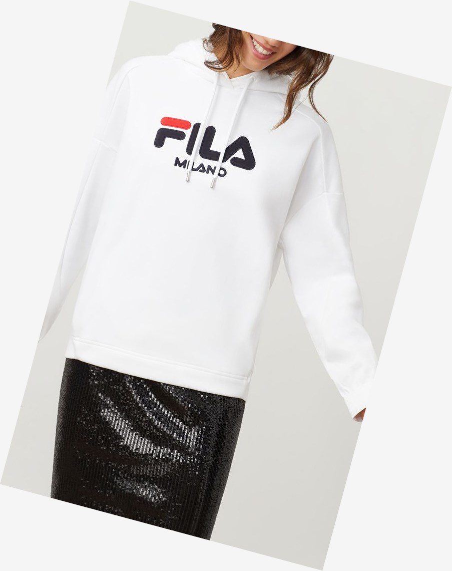 Fila Fila Milano Hoodie Białe | COVPH-0974