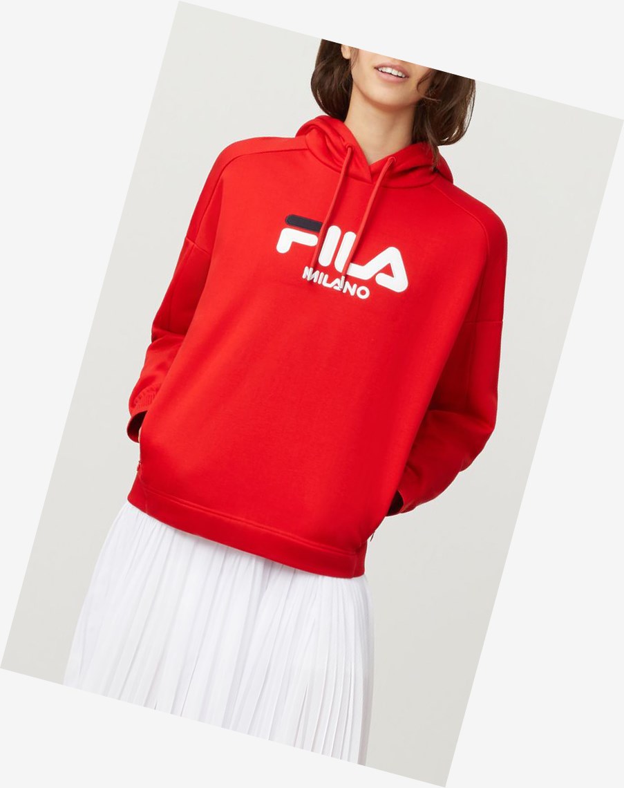 Fila Fila Milano Hoodie Czerwone | TLJWG-4809