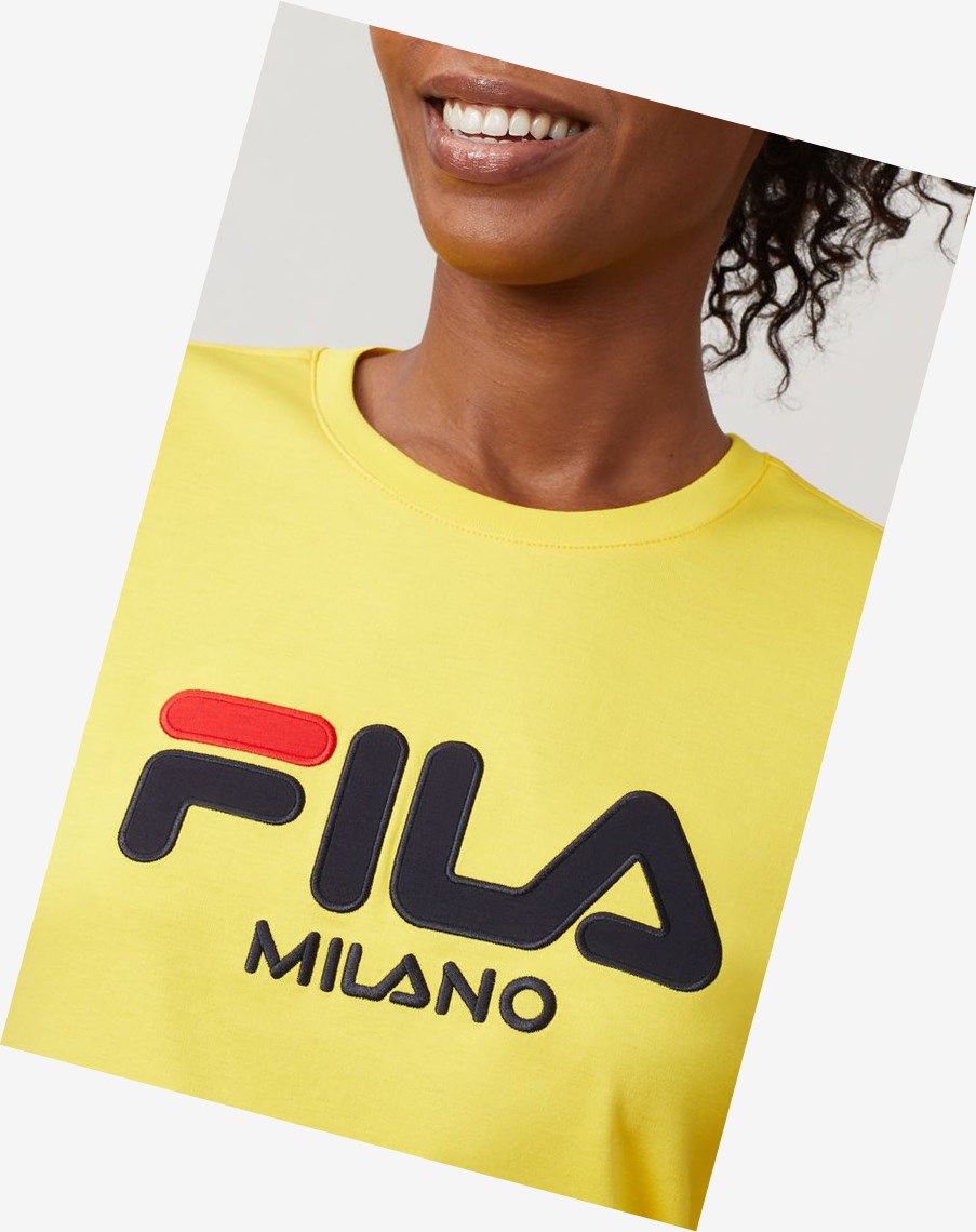 Fila Fila Milano Krótkie Sleeve Tee Żółte | MZGIE-9853