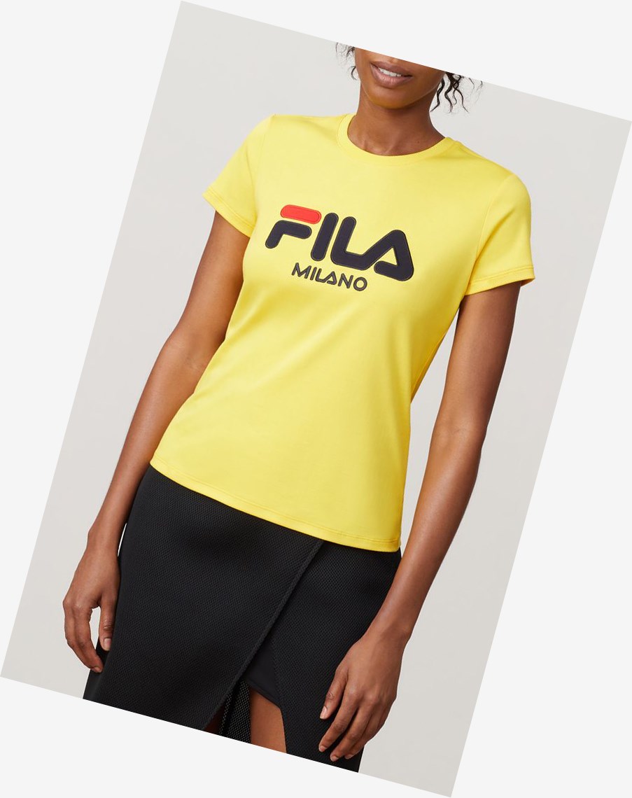 Fila Fila Milano Krótkie Sleeve Tee Żółte | MZGIE-9853