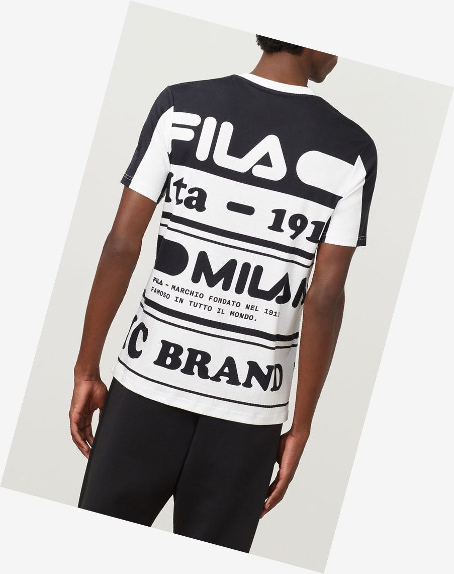 Fila Fila Milano Printed Bawełniane Tee Czarne | OTGAM-5041