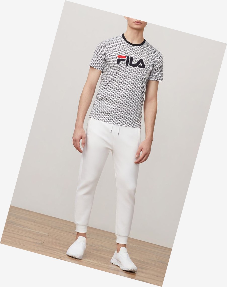 Fila Fila Milano Printed Krótkie Sleeve Tee Czarne | YKECN-8396