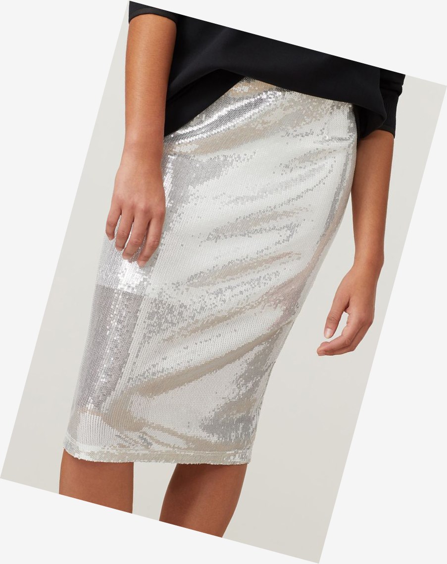 Fila Fila Milano Sequin Skirt Srebrne | XVDRP-1853