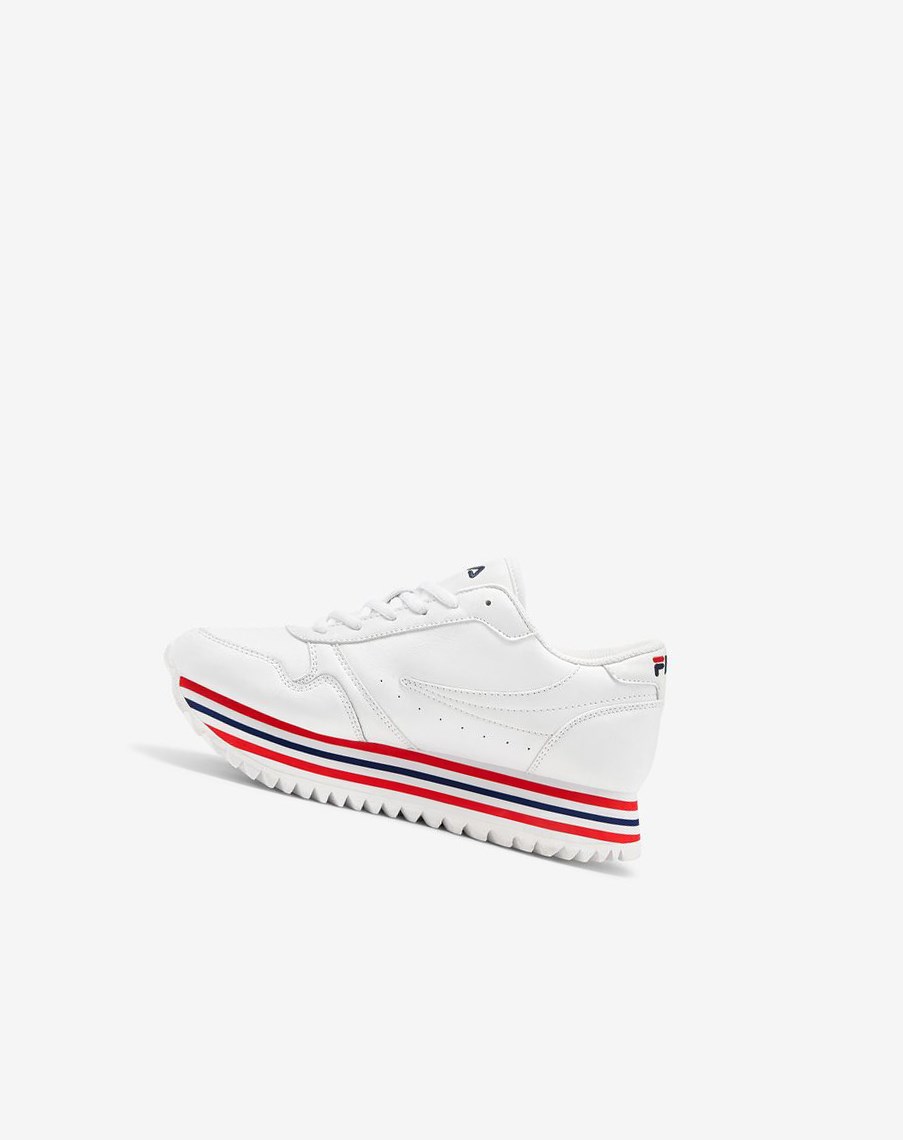 Fila Fila Orbit Stripe Sneakers Białe Granatowe Czerwone | ZQOJH-2695