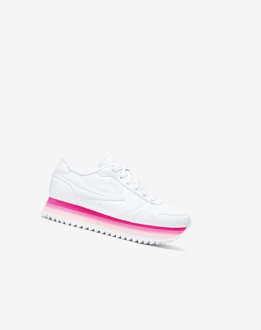 Fila Fila Orbit Stripe Sneakers Białe Różowe Różowe | DUKVJ-6035