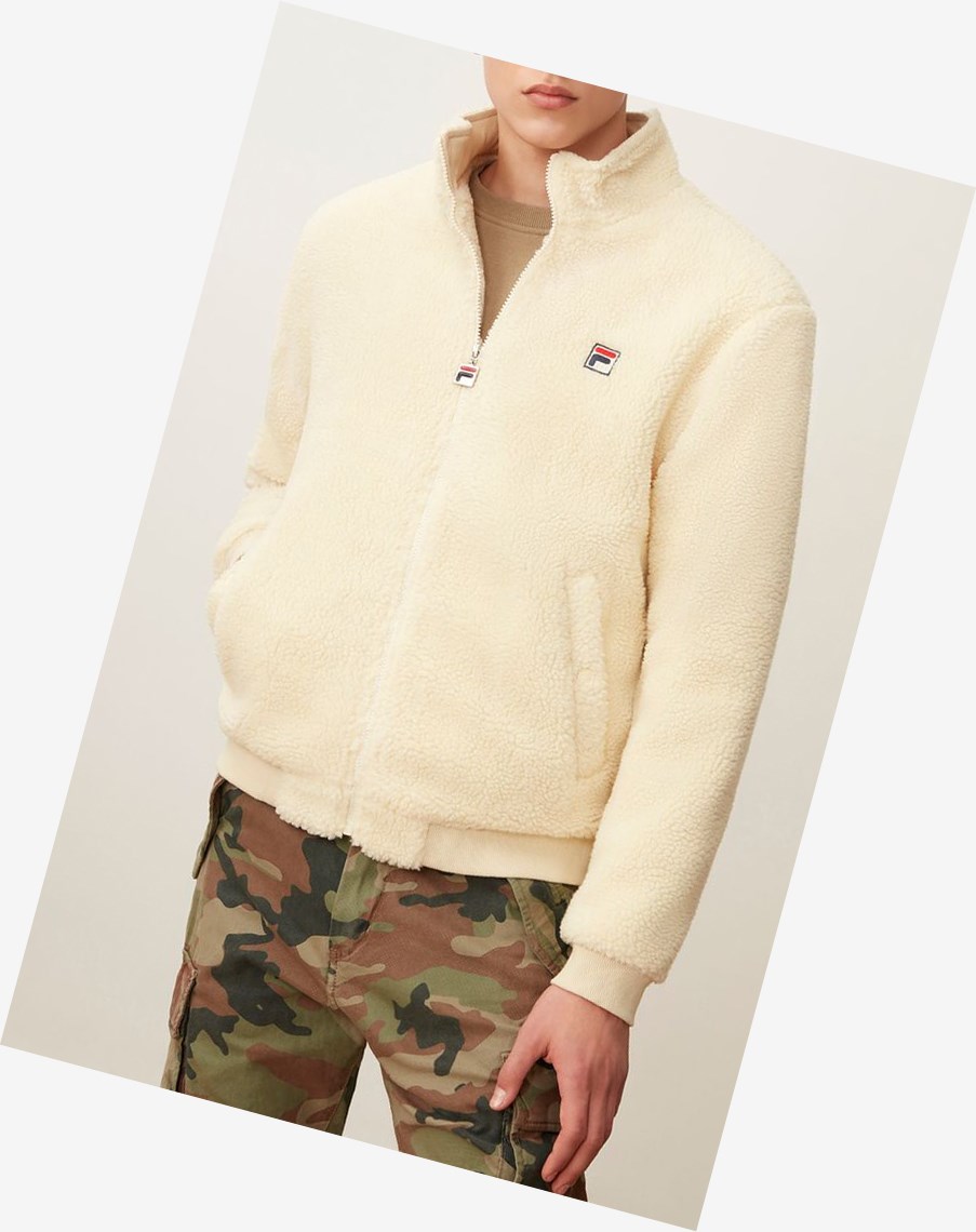 Fila Finch Sherpa Jacket Oysterwhite | VBTRF-8706