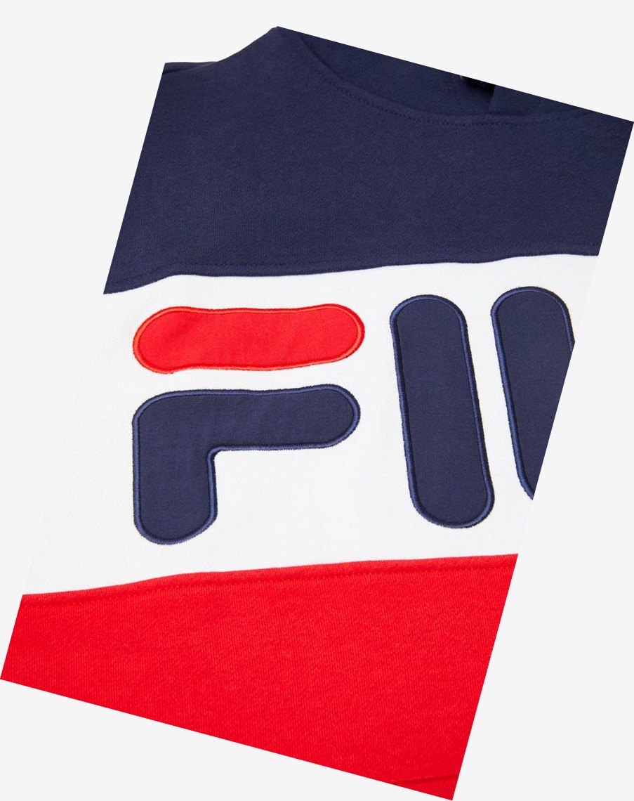 Fila Flamino Hoodie Navy/Cred/Wht | FYLZH-8745