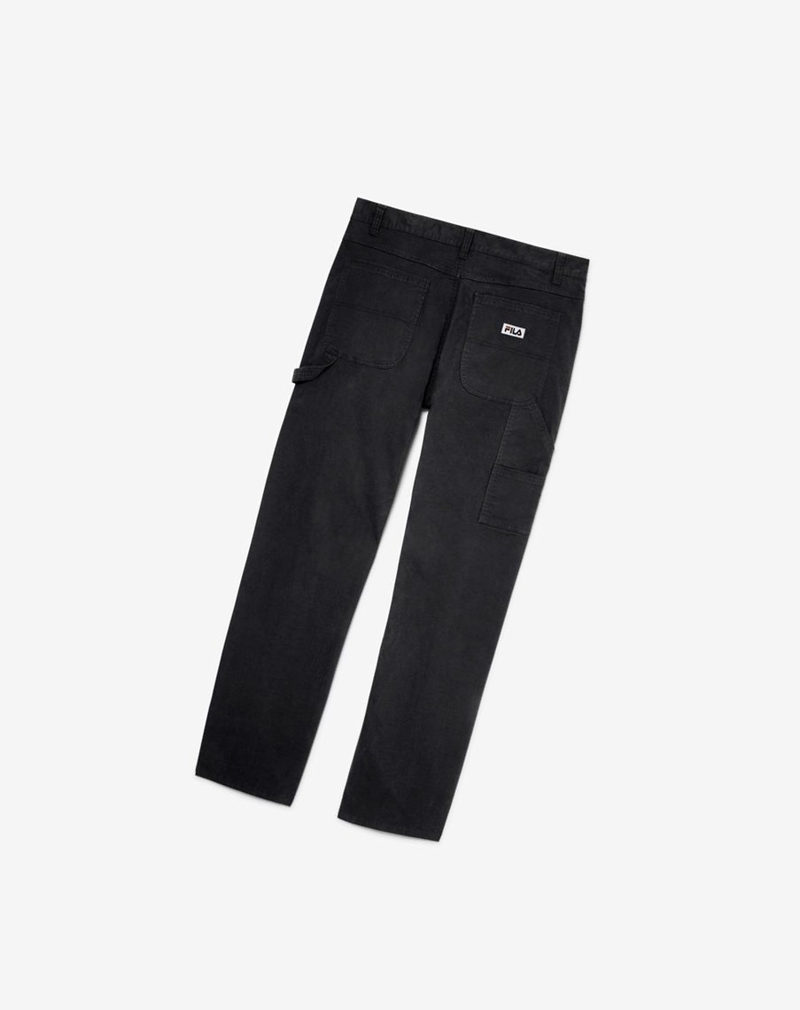 Fila Flannel Podszewką Carpenter Pants - 32 Inseam Czarne | EAVXH-4153